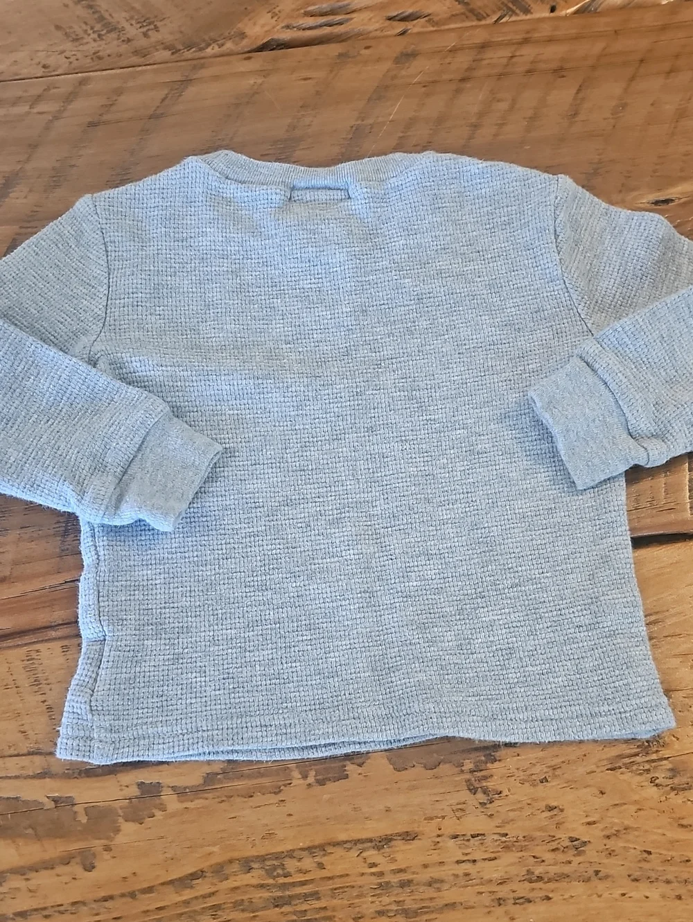 Ralph Lauren Baby Grey Waffle Knit Long-Sleeve Top